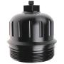 iFJF 134001 Fuel Filter Housing Cap for 2017+ GM Duramax 6.6L L5P Billet Aluminum with Drain Plug (Black)