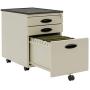 Calico Designs Metal Full Extension, Locking, 3-Drawer Mobile File Cabinet Assembled (Except Casters) for Legal or Letter Files with Supply Organizer Tray in Putty Beige