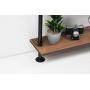 KINMADE Industrial Pipe Shelf Floating Wall Shelf Rustic Wood with Black Iron Pipe 5 Tier