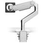 Humanscale M8.1 Adjustable Monitor Arm with Two Piece Clamp Mount and Base - Polished Aluminum M81CMWBTB