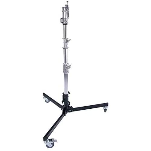 Sunset Foto 14in. Wheeled Roller Light Stand Low Base - Heavy Duty 100% Metal Steel Construction - Max Weight 66 pounds
