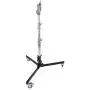 Sunset Foto 14in. Wheeled Roller Light Stand Low Base - Heavy Duty 100% Metal Steel Construction - Max Weight 66 pounds