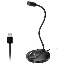 USB Desktop Microphone with Mute Button, Plug&Play Condenser, Computer, PC, Laptop, Mac, PS4 Mic LED Indicator -360 Gooseneck Design -Recording, YouTube, Gaming, Streaming (Omnidirectional-JV601)