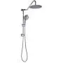 Rain Shower Head with Handheld - Sarlai Dual Shower Combo,Stainless Steel 10 Inch Shower Head,5-setting Handheld Sprayer with Plastic Drill-Free Adjustable Slide Bar and Hose, Chrome Finish