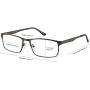 Eyecedar 5-Pack Reading Glasses Men Metal Frame Rectangle Style Stainless Steel Material Spring Hinges Includes Computer Readers +2.50