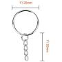 Paxcoo 150Pcs Split Key Chain Rings with Chain and Jump Rings Bulk for Crafts (25mm)