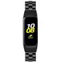 E ECSEM Compatible with Samsung Galaxy Fit SM-R370 Bands, Galaxy Fit Watch Band Solid Stainless Steel Metal Replacement Bracelet Strap fit Galaxy Fit SM-R370 Smart Watch, Adjustable (Black)