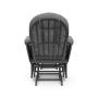 Storkcraft Premium Hoop Glider and Ottoman (Gray Base, Gray Cushion) – Padded Cushions with Storage Pocket, Smooth Rocking Motion, Easy to Assemble, Solid Hardwood Base