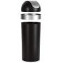 Umbra Venti 16.5-Gallon Swing Top Kitchen Trash Can – Large, 35-inch Tall Garbage Can for Indoor, Outdoor or Commercial Use, Black/Nickel