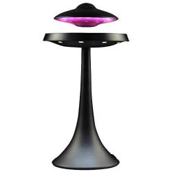 Levitating Floating Speaker, Magnetic UFO Bluetooth Speaker V4.0, LED Lamp Bluetooth Speaker with 5W Stereo Sound, Wireless Charge, 360 Degree Rotation, for Home/Office Decor,Unique Gifts(Black)