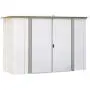 Arrow 8 x 3 Eggshell with Taupe Trim Pent Roof Galvanized Steel Garden Shed