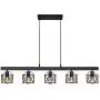 Unitary Brand Antique Black Metal Long Kitchen Island Lighting with 5 E26 Bulb Sockets 200W Painted Finish