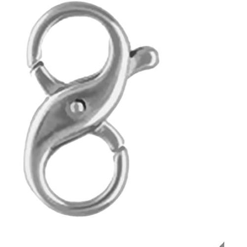 Double Opening Sterling Silver Infinity Figure Eight Lobster Clasp 21mm x 11mm x-Large