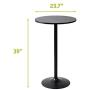 Pearington Santina 2 Pack Round Bar and Pub Table, Black