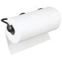 mDesign Versatile Metal Wall Mount Paper Towel Holder & Dispenser, Mounts to Walls or Under Cabinets - for Kitchen, Pantry, Utility Room, Laundry and Garage Storage - 2 Piece Design - Black
