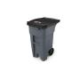 Rubbermaid Commercial Products BRUTE Rollout Heavy-Duty Wheeled Trash/Garbage Can - 32 Gallon - Gray