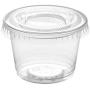 [100 Sets - 1 oz.] Plastic Disposable Portion Cups With Lids, Souffle Cups