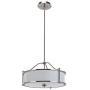 Pendant Lighting 18 inch 3 Light Drum Pendant Light with Fabric Shade and Glass Diffuser in Brushed Nickel, Classic Convertible Drum Chandelier for Living & Dinning Room XiNBEi-Lighting XB-P1199-BN