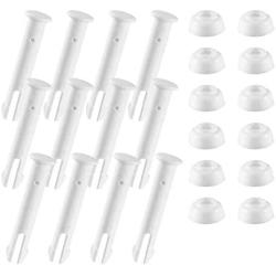 Xhwykzz 12 PCS Plastic Pool Joint Pins 10312 (2.36in) for Intex 13ft -24ft (2015 & Before) 10ft-12ft (2016 & After) Metal & Prism Frame Pools with Extra Rubber Seals Pool Replacement (White)