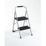 Cosco 11308PBL1E Two Step Big Step Folding Step Stool with Rubber Hand Grip, Gray