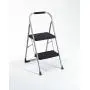 Cosco 11308PBL1E Two Step Big Step Folding Step Stool with Rubber Hand Grip, Gray