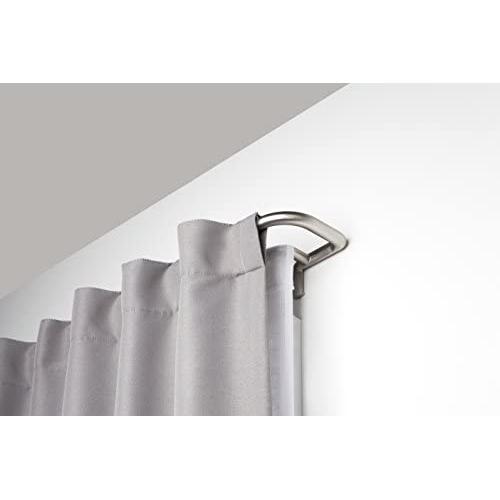Umbra Twilight Double Curtain Rod Set – Wrap Around Design is Ideal for Blackout or Room Darkening Panels, 88-144 Inch (224-366cm), Nickel