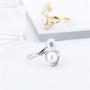 NY Jewelry 925 Sterling Silver Adjustable Flower Ring for Pearl, Pearl Ring Mounts Fittings for Women DIY Jewelry Making(925 Silver/Gold Plating)