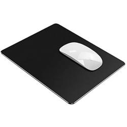 Hard Black Metal Aluminum Mouse Pad Mat Smooth Magic Ultra Thin Double Side Mouse Mat Waterproof Fast and Accurate Control for Gaming and Office(Small 9.05X7.08 Inch)