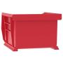 Akro-Mils 30210 AkroBins Plastic Storage Bin Hanging Stacking Containers, (5-Inch x 4-Inch x 3-Inch), Red, (24-Pack)