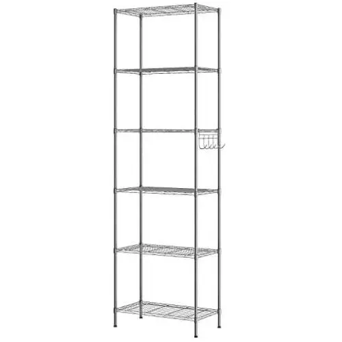 Himimi 6-Tier Wire Shelving Unit, Free Standing Shelf, Metal Storage Shelves, Heavy Duty Organizer Rack for Garage, Kitchen, Living Room, Bathroom, 21.26L x 11.42W x 62.99H, Silver Himimi 6-Tier Wire Shelving Unit, Free Standing Shelf, Metal Storage Shelves, Heavy Duty Organizer Rack for Garage, Kitchen, Living Room, Bathroom, 21.26L x 11.42W x 62.99H, Silver