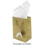 Novel Box® Gold Matte Laminated Euro Tote Paper Gift Bag Bundle 4.75''X3.25''X6.75'' (10 Count) + NB Cleaning Cloth