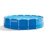 Intex 15ft x 48in Metal Frame Above Ground Swimming Pool Set & 15ft Pool Cover