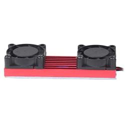 JMT M.2 NVME NGFF Heatsink SSD Cooler with 20mm Powerful Cooling Fan for Desktop PCIE M.2 2280 22110SSD with Thermal Pad (Red for 2280)