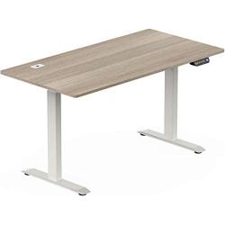 SHW 55-Inch Large Electric Height Adjustable Computer Desk, 55 x 28 Inches, Oak