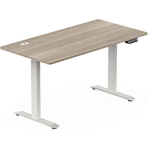 SHW 55-Inch Large Electric Height Adjustable Computer Desk, 55 x 28 Inches, Oak