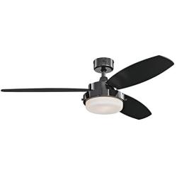 Westinghouse Lighting 7205300 Alloy 52-inch Gun Metal Indoor Ceiling Fan, LED Light Kit with Opal Frosted Glass, 52 Inch