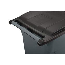 Rubbermaid Commercial Products BRUTE Rollout Heavy-Duty Wheeled Trash/Garbage Can - 50 Gallon - Blue