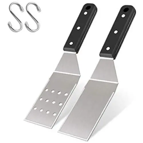 Leonyo Griddle Metal Spatula Set of 2, Food Grade Griddle Accessories - Stainless Steel Pancake Hamburger Turner Flipper for Flat Top Cast Iron BBQ Hibachi Cooking, Dishwasher Safe Leonyo Griddle Metal Spatula Set of 2, Food Grade Griddle Accessories - Stainless Steel Pancake Hamburger Turner Flipper for Flat Top Cast Iron BBQ Hibachi Cooking, Dishwasher Safe