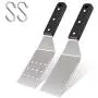 Leonyo Griddle Metal Spatula Set of 2, Food Grade Griddle Accessories - Stainless Steel Pancake Hamburger Turner Flipper for Flat Top Cast Iron BBQ Hibachi Cooking, Dishwasher Safe Leonyo Griddle Metal Spatula Set of 2, Food Grade Griddle Accessories - Stainless Steel Pancake Hamburger Turner Flipper for Flat Top Cast Iron BBQ Hibachi Cooking, Dishwasher Safe