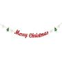 Merry Christmas Banner with Glitter Christmas Tree Snowflake Garland Party Decorations for Xmas Holiday Home Indoor Fireplace Decors