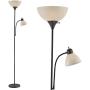 Adjustable Black Floor Lamp with Reading Light by Light Accents - Susan Modern Standing Lamp for Living Room/Office Lamp 72'' Tall - 150-watt with Side Reading Light Corner Lamp (Black)