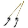 HIGHCRAFT 5335-4 Replacement Toilet Tank Flush Lever Handle with Metal Nut Chrome Pack of 2