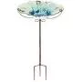 VCUTEKA Outdoor Bird Bath Glass Birdbath Garden Bird Feeder with Metal Stake (Green) VCUTEKA Outdoor Bird Bath Glass Birdbath Garden Bird Feeder with Metal Stake (Green)