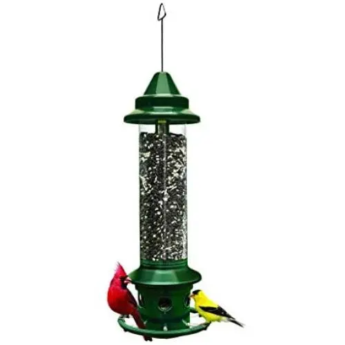 Squirrel Buster Plus Squirrel-proof Bird Feeder w/Cardinal Ring and 6 Feeding Ports, 5.1-pound Seed Capacity, Adjustable, Pole-mountable (POLE ADAPTOR SOLD SEPARATELY), Green Squirrel Buster Plus Squirrel-proof Bird Feeder w/Cardinal Ring and 6 Feeding Ports, 5.1-pound Seed Capacity, Adjustable, Pole-mountable (POLE ADAPTOR SOLD SEPARATELY), Green