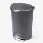 simplehuman 50 Liter / 13 Gallon Semi-Round Kitchen Step Trash Can, Grey Plastic With Secure Slide Lock simplehuman 50 Liter / 13 Gallon Semi-Round Kitchen Step Trash Can, Grey Plastic With Secure Slide Lock