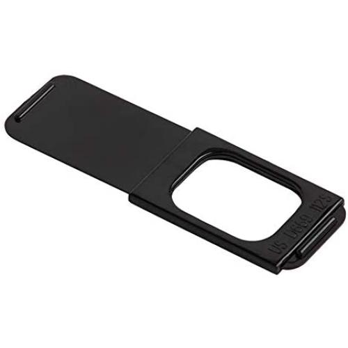 C-Slide Webcam Cover - Thin Sliding Laptop Cam Blocker, Black, 1.5” x 0.5” and 1.5mm Thick - Thin Cam Slide Blocker for Computer, Tablet, Dell, Lenovo, HP, Echo Show, iPad, Chromebook