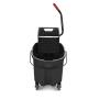 Rubbermaid Commercial WaveBrake 2.0 35 QT Side-Press Mop Bucket and Wringer, Black (1863896)
