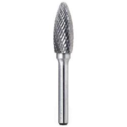 YUFUTOL SH-5 Tungsten Carbide Burr Flame Shape Double Cut Rotary Burrs File(1/2cutter Dia ， 1.25Cutter Length) with 1/4 (6.35mm) Shank dia