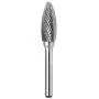 YUFUTOL SH-5 Tungsten Carbide Burr Flame Shape Double Cut Rotary Burrs File(1/2cutter Dia ， 1.25Cutter Length) with 1/4 (6.35mm) Shank dia