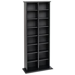 Prepac Double Media (DVD,CD,Games) Storage Tower, Black